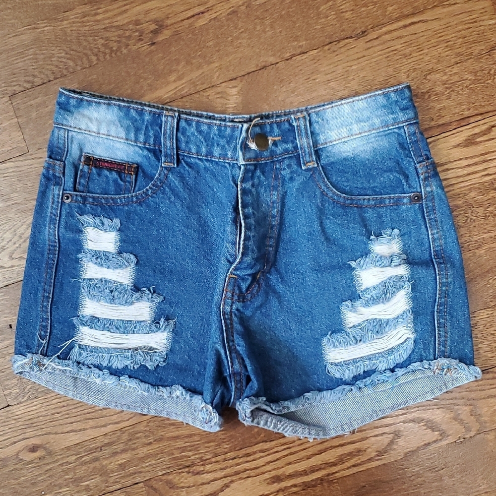 Infinity Denim Blue Ripped Women's Jeans Shorts Size 27